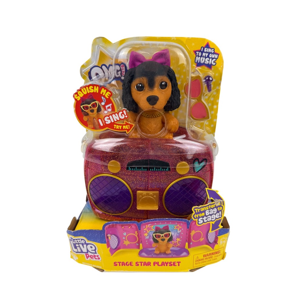Little Live Pets OMG Pets Stage Star Playset Exclusive Singing Puppy Boombox Bag